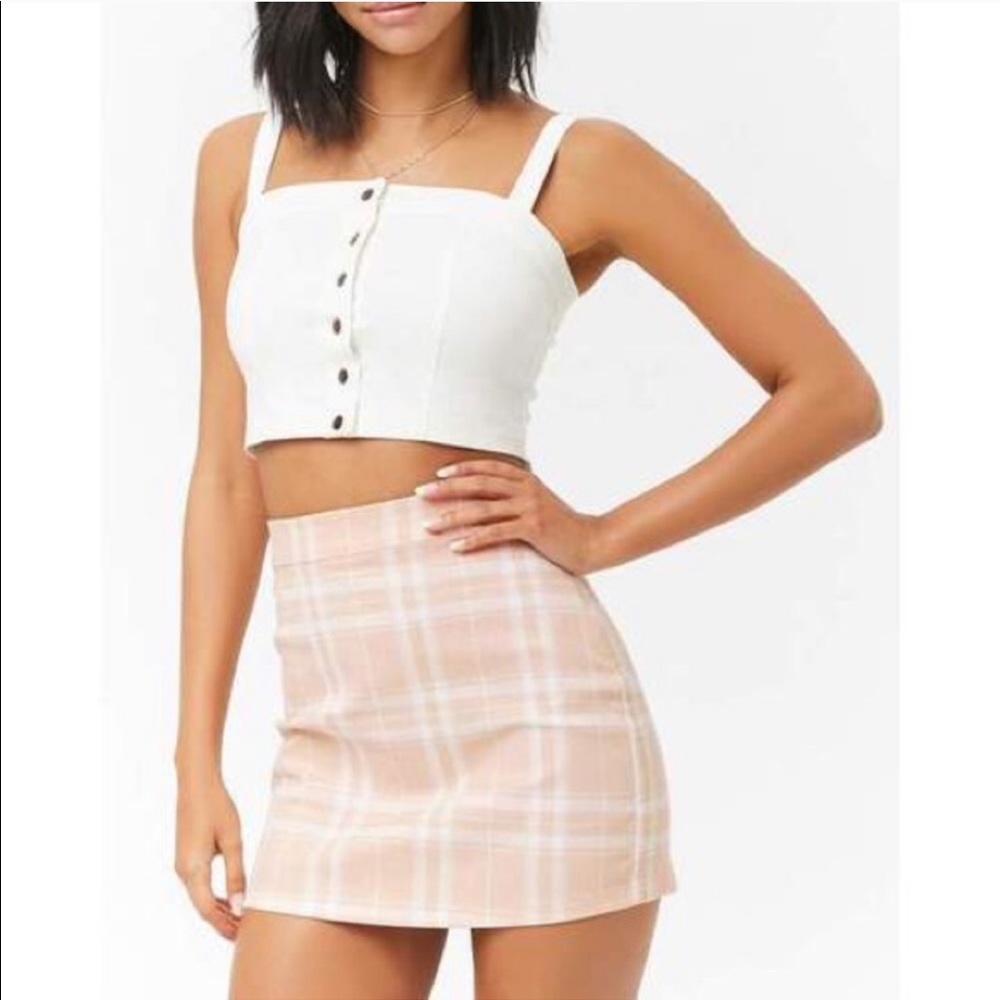 Pink plaid Forever21 skirt